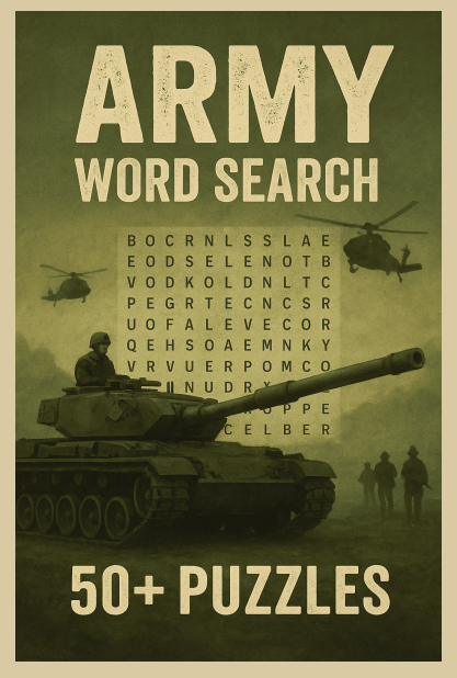 Army Word Search Puzzle Book: Easy-to-Read Army-Themed Puzzles