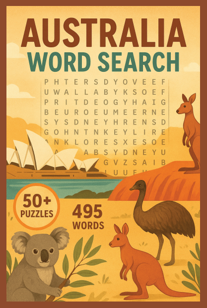 Australia Word Search Puzzle Book: Easy-to-Read Puzzles About Australia