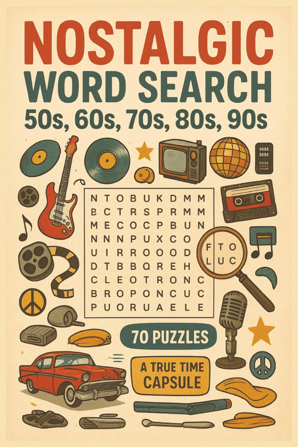 Nostalgic Word Search Puzzle Book: Easy-to-Read Puzzles about Nostalgia